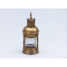  15" Antique Brass Anchor Oil Lantern